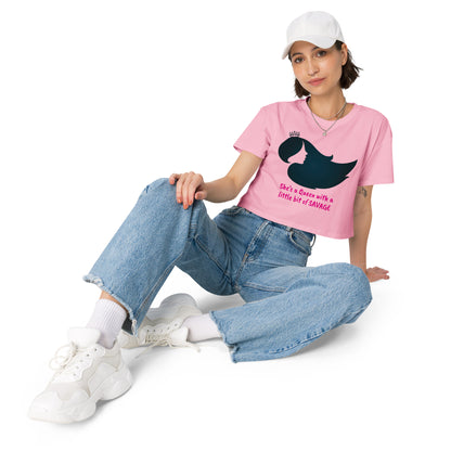 Basic cotton cropped casual tee - Grounded Rising